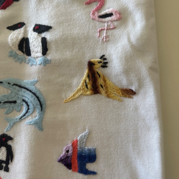 HAND EMBROIDERED GALAPAGOS T-SHIRT....TAGGED GABY "46"....BRAND NEW - Picture 7 of 7